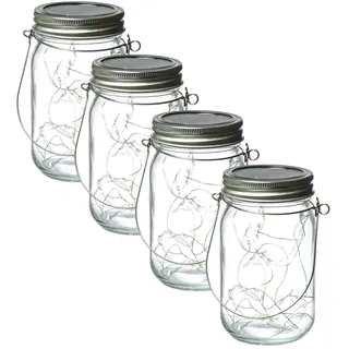 MARELIDA Laterne Glas H: 13,0 cm 4er Set transparent
