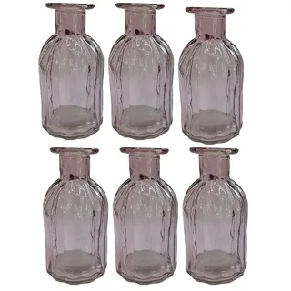 Dekoflasche Glasflasche 6 Stück Korkenglas Korkengläser Deko Apotheke Flasche Likörflasche Apothekerglas Vintage Glas (lila)