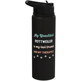 Rottweiler Hund Papa Mama Freund und Therapeutin Stainless Steel Insulated Water Bottle