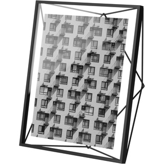 Umbra Prisma 20.3x25.4 cm Bilderrahmen - Wand- und Tisch Fotorahmen für Bilder, Kunstdrucke, Illustrationen und Mehr, Metall, Schwarz