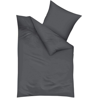 Traumschlaf Uni Biber Bettwäsche anthrazit, 1 Bettbezug 155 x 200 cm + 1 Kissenbezug 40 x 80 cm