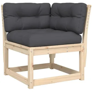 vidaXL Loungesofa Garten-Ecksofa mit Kissen 73x73x78 cm Massivholz Kiefer