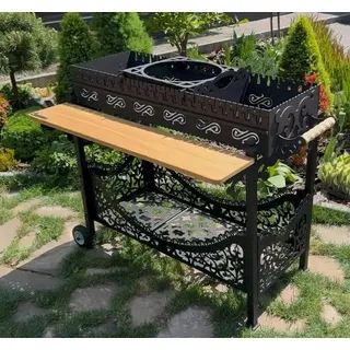 Grill, Mangal, Ofen Armada 4 mm BBQ-Grill, Gartengrill mit Ständer für Kessel.