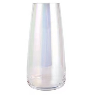 DRERIO Vase für Blumen Bunte Glasvase Irisierte Glasvase in moderner Glasvase hohe Vase, Dekor, modern für Heimbüro, Wohnzimmer, Mittelstücke, 22 × 10 cm