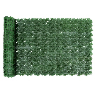 SUNJULY Künstlicher Efeu Sichtschutzzaun, 1 m x 3 m Erweiterbarer Künstlicher Heckenzaun und Künstlicher Efeu, Balkon Sichtschutz Efeu, Garten Sichtschutz Panel, Rankenblatt Dekoration, UV-beständig
