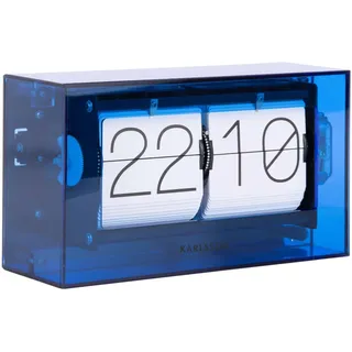 Karlsson Tischuhr Boxed Flip - Dunkelblau - 20.7x20.7x11.7cm - Rechteck - Acryl - Standuhr - Tisch Uhr
