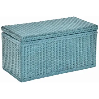 Korb-Outlet Truhe/Wäschetruhe aus Rattan (Blau, Klein)