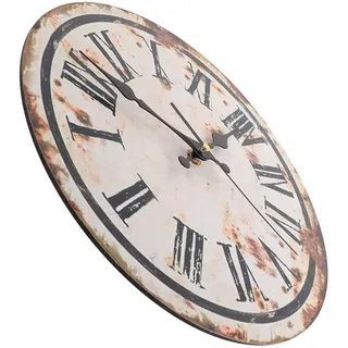 Baluue Küchenuhr Retro im Vintage Stil Runde Dekorative Wanduhr aus Dichteplatte Geräuschlos und Genau als Wanddekoration für Zuhause