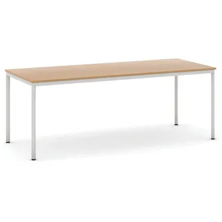 Esstisch BASIC, 200x80 cm, graues Metallgestell, Buche