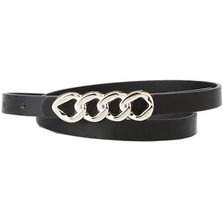 Stevenurr Gold Silber Kette Pu Gürtel Frauen dünne Metallgürtel weibliche Gürtel Jeans Kleid Bund - 105