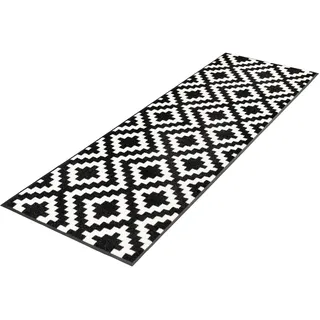 Läufer WASH+DRY BY KLEEN-TEX "Kalmar" Teppiche Gr. B/L: 60 cm x 180 cm, 7 mm, 1 St., schwarz-weiß (weiß, schwarz) Küchenläufer Schmutzfangläufer, rutschhemmend, waschbar, ideal in Diele & Flur