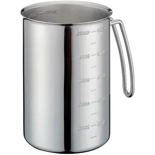 Küchenprofi Messbecher, Edelstahl, Metall, 14.5 cm, Messskala für Flüssigkeiten, Backen, Backhelfer, Messbecher