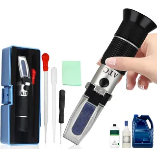 YUJUVI Frostschutz Refraktometer 4-in-Frostschutz Ethylenglykol Frostschutzprüfer Kühlmitteltester Refraktometer für Scheibenwasser, Adblue, Batteriesäure, Ethylenglykol, Propylenglykol