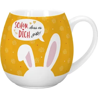 Sheepworld Tasse Sheepworld bauchige Form Porzellan Tasse 450ml Schön, dass es Dich, Porzellan gelb