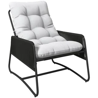 Ambia Garden Loungesessel, Anthrazit, Grau, Metall, Kunststoff, Textil, Füllung: Polyester, Rundrohr, Kufe, 68.5x84.5x96 cm, inklusive Armlehnen, Typenauswahl, Loungemöbel, Loungesessel