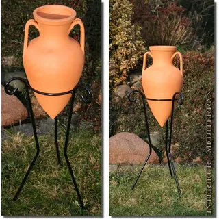 Kräutertopf TERRACOTTA Pflanzkübel Amphore Pflanztopf mit Ständer ca. 67 cm hoch