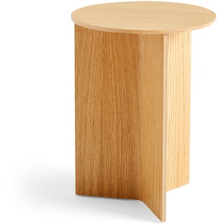 HAY - Slit Table Round High, Ø 35 x H 47 cm, Eiche natur