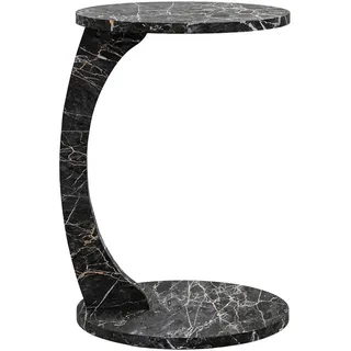[en.casa] Beistelltisch Holeby - Marmor, schwarz