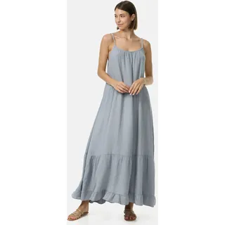 pm selected Damen Ärmeloses Sommer Maxi Musselinkleid mit Rüschen in A Linie Einheitsgröße PM48