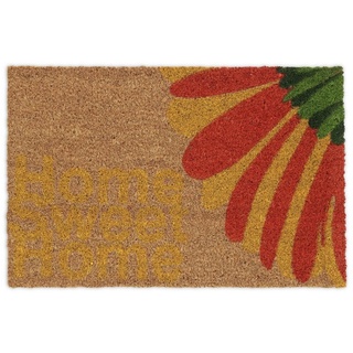 Fußmatte Fußmatte Kokos mit Spruch, relaxdays, Höhe: 15 mm braun|gelb|rot
