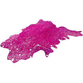 Fellteppich KAYOOM "Glam 410 Lederteppich" Teppiche Gr. B/L: 120 cm x 190 cm, 3 mm, 1 St., lila (violett, silber) Kuhfellteppiche Esszimmerteppiche