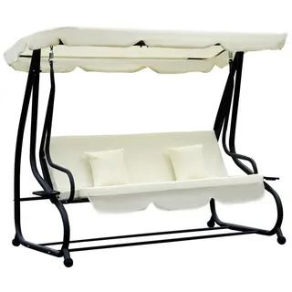 Outsunny Hollywoodschaukel creme 3-Sitzer 051CW0431
