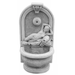 Casa Padrino Jugendstil Wandbrunnen Frau mit Krug Grau H. 110 cm - Eleganter Gartenbrunnen - Gartendeko Stein Brunnen - Barock & Jugendstil Garten Deko Accessoires