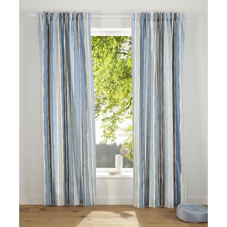 Vorhang GUIDO MARIA KRETSCHMER HOME&LIVING "Streifen" Gardinen Gr. 145 cm, Multifunktionsband, 110 cm, blau Übergardinen Nachhaltig