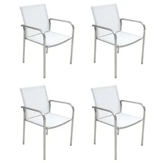 Gardissimo Bozen Gartenstuhl 4 St. 120 x 60 x 90 cm weiß