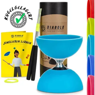 Diabolo Freizeitsport Diabolo Set Pro mit Schnur und Alu-Handstäben - Türkis