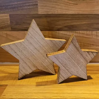 Holzstern 12 und 15cm breit ca. 1,5cm dick Weihnachten Dekoration Stern #01&02