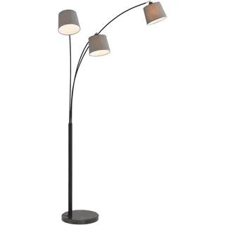Stehlampe HOME AFFAIRE "Tannegg" Lampen Gr. Ø 18 cm Höhe: 186 cm, schwarz (schwarz, grau, greige) Bogenlampe Bogenlampen