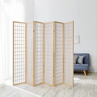 Homestyle4u Paravent in Braun 264x175 cm 190