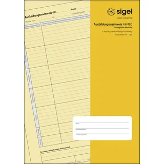 Sigel Formularbuch Ausbildungsnachweis A4 Gelb/Weiß