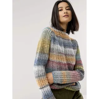 Walbusch Damen Grobstrick-Pullover Farbverlauf Grün gemustert
