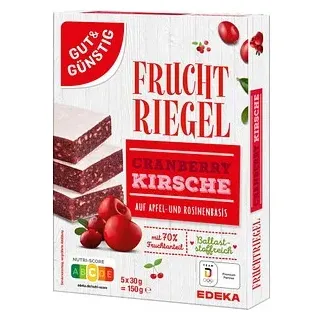 GUT&GÜNSTIG Fruchtriegel  5 Riegel, 5 St.