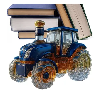 Traktor Whiskyflasche, Lustiger Traktor Dekorativer Dekanter Whiskys Flasche, Leerer Vintage LKWflasche, Neuartiger Whisky Dekanter Aus Glass, für Champagner Vodka Wein Tequila Brandy