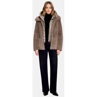 Amber & June Plüschjacke mit abnehmbarem Westenteil Braun 36