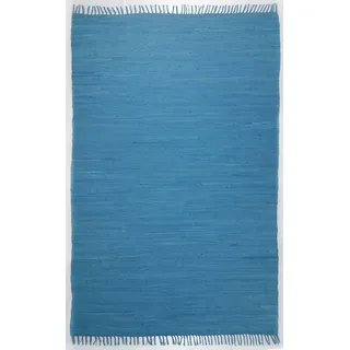 TEPGO Chindi Handwebteppich 60 x 120 cm Türkis