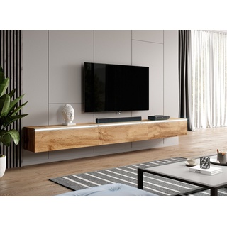 Furnix Sideboard BARGO Lowboard hängend TV-Board B300 x H34 x T32 cm (3 x 100 cm), geräumig mit 6 Fächern goldfarben