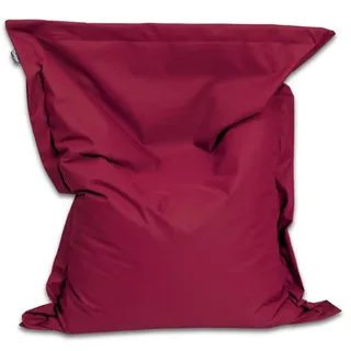 BuBiBag Sitzsack 100x70 cm mit Füllung – Handgefertigt – Bean Bag Indoor & Outdoor – Bodenkissen Liegekissen Kinder & Jugendliche – wasserabweisend bequem – Weinrot