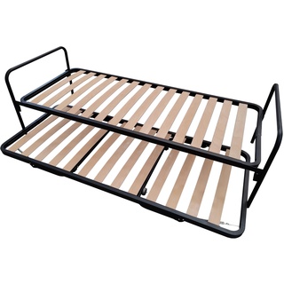 EVERGREENWEB MATERASSI & BEDS Set Lattenrost + Klappbett aus Stahlrahmen mit 14 Leisten aus Buche Schichtholz H40 cm | Combi