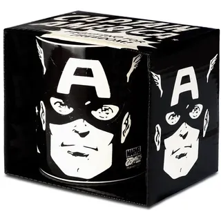 Logoshirt Marvel Comics - Captain America Portrait Porzellan Tasse - Kaffeebecher - schwarz - Lizenziertes Originaldesign