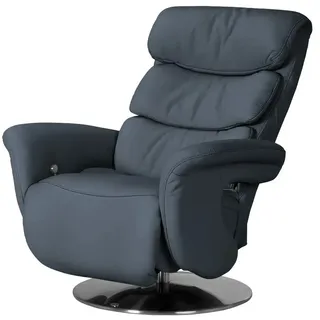 HIMOLLA Relaxsessel 7628 Leder 83 x 113 x 92 cm Blau mit Relax-Funktion