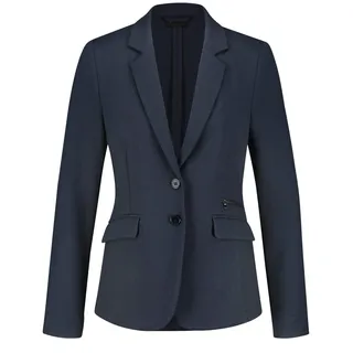 Taifun Damen Taillierter Blazer Tailliert Blau/Schwarz Gemustert 36