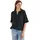 Kurzarm Bluse mit Split Neck Grün L