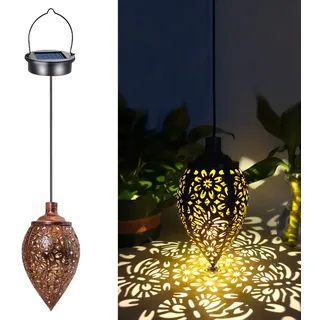 Solarleuchten Garten Hängend Retro, Solarlampen Für Außen Garten Hängend Orientalisch, Solar Lampions Außen Wetterfest Warmweiß, Solarlaterne Für Außen Wasserdicht Vintage Led Gartenbeleuchtung Solar