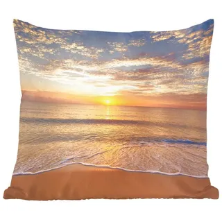 MuchoWow Dekokissen Strand - Sonnenuntergang - Meer, Zierkissen mit Kissenfüllung, Deko, Sofakissen, 50x50 cm bunt Quadratisch | 50 cm x 15 cm x 50 cm