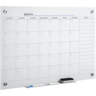 Whiteboard Kalender 90 X 60cm Wandkalender Mit Stiftablage Trocken Abwischbar Wochenplaner Mit 4 Stifte, Radierer, Monatskalender Für Büro Schule Küche Zuhause