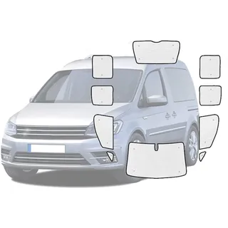 Sonnenschutz für VW Caddy MK3 (2003-2019) - Maxi Volle Abdeckungen Fenster Visier Autofenster Sonnenblende (Color: All Windows)